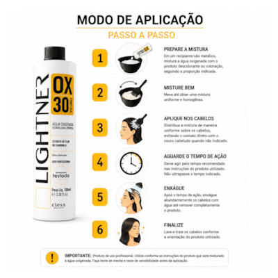 Lightner Água Oxigenada  30 volumes 100ml