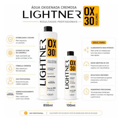 Lightner Água Oxigenada  30 volumes 100ml