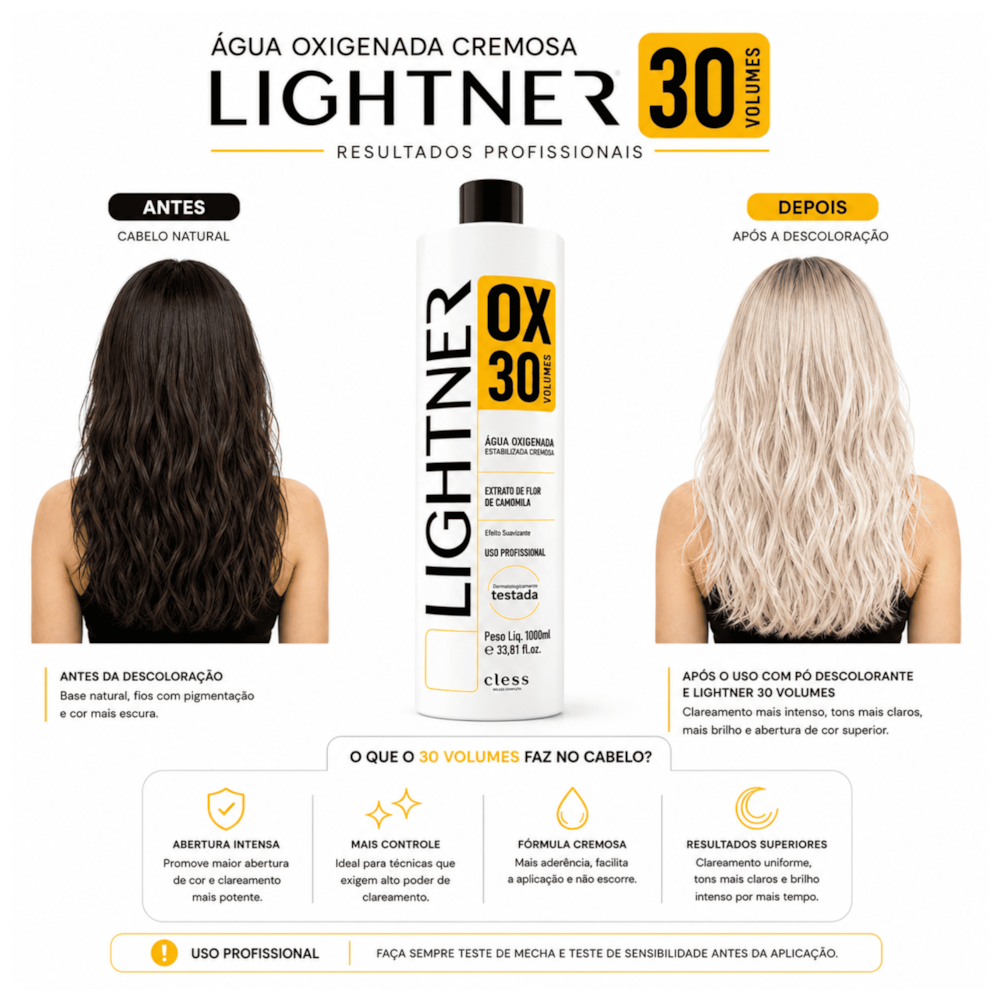 Lightner Água Oxigenada  30 volumes 850ml