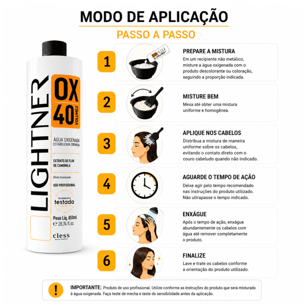Lightner Água Oxigenada  40 volumes 100ml