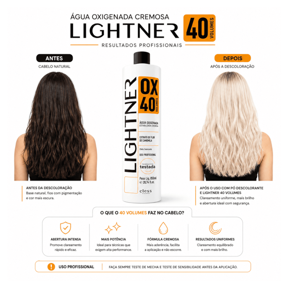 Lightner Água Oxigenada  40 volumes 100ml