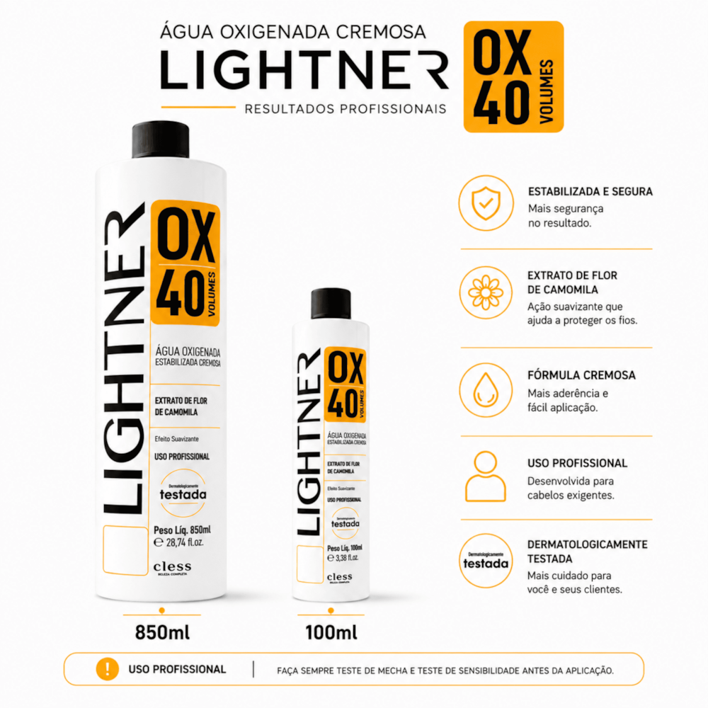 Lightner Água Oxigenada  40 volumes 100ml