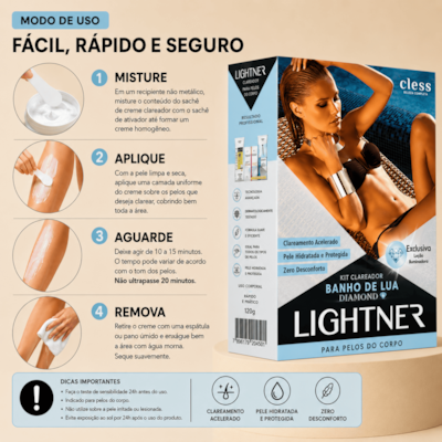 Lightner Kit Completo de Descolorante para pelos Banho de Lua Diamond