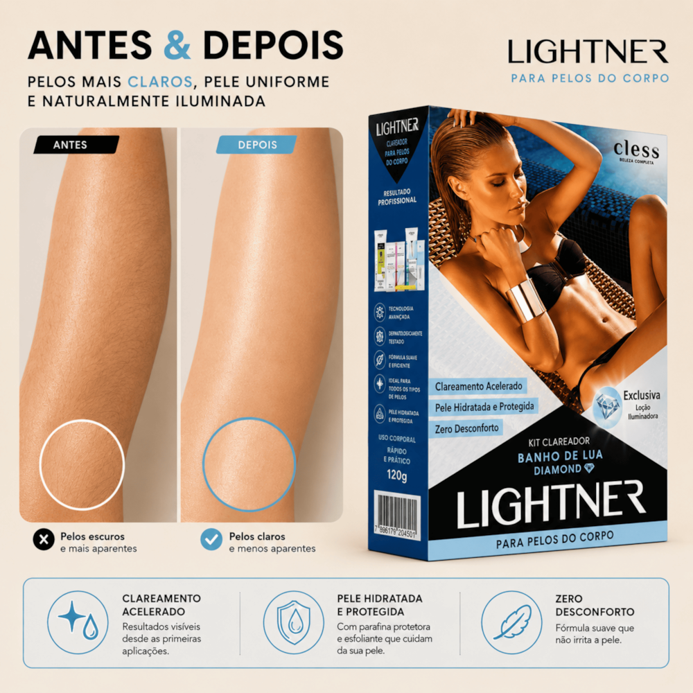 Lightner Kit Completo de Descolorante para pelos Banho de Lua Diamond