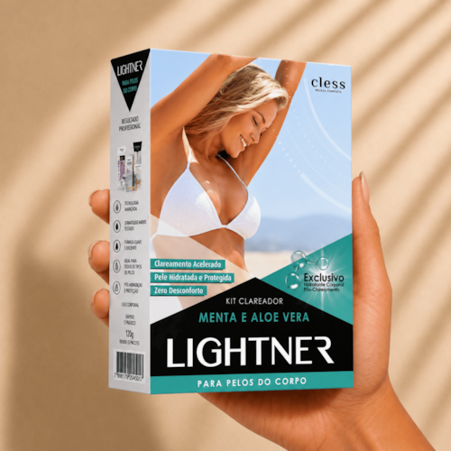 Lightner Kit Completo de Descolorante para pelos Menta e Aloe Vera