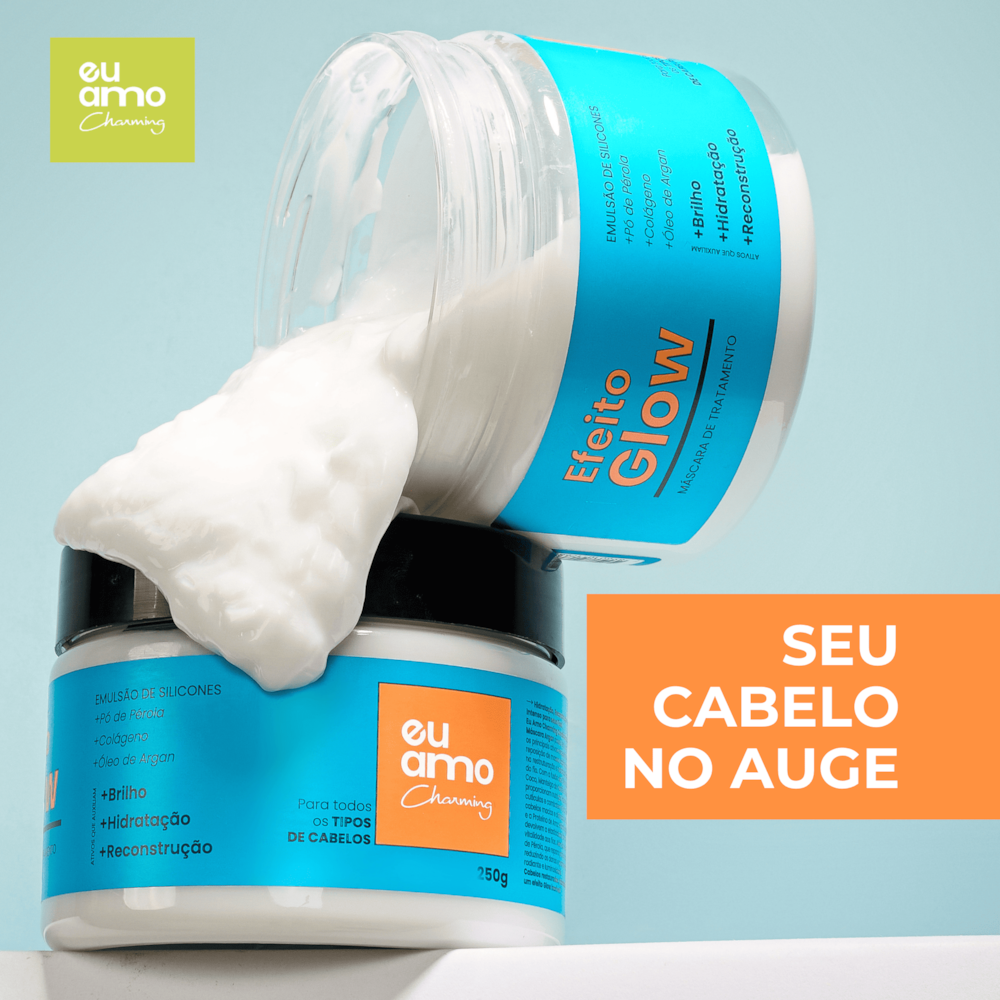 Mascara de Tratamento Argan Efeito Glow Eu Amo Charming 250g