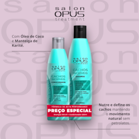 Pack Shampoo e Condicionador Cachos Incríveis 350ml e 250ml Salon Opus