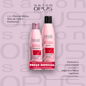 Pack Shampoo e Condicionador Nutrição e Crescimento 350ml e 250ml Salon Opus