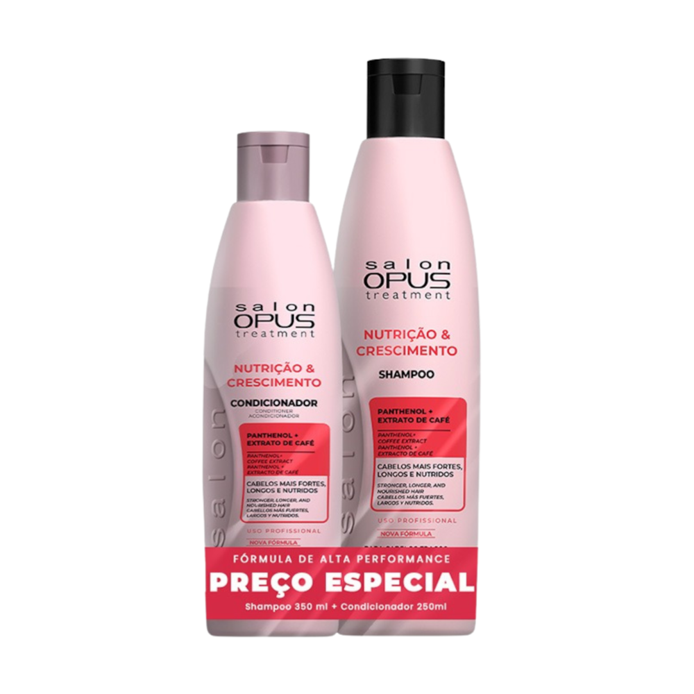 Pack Shampoo e Condicionador Nutrição e Crescimento 350ml e 250ml Salon Opus