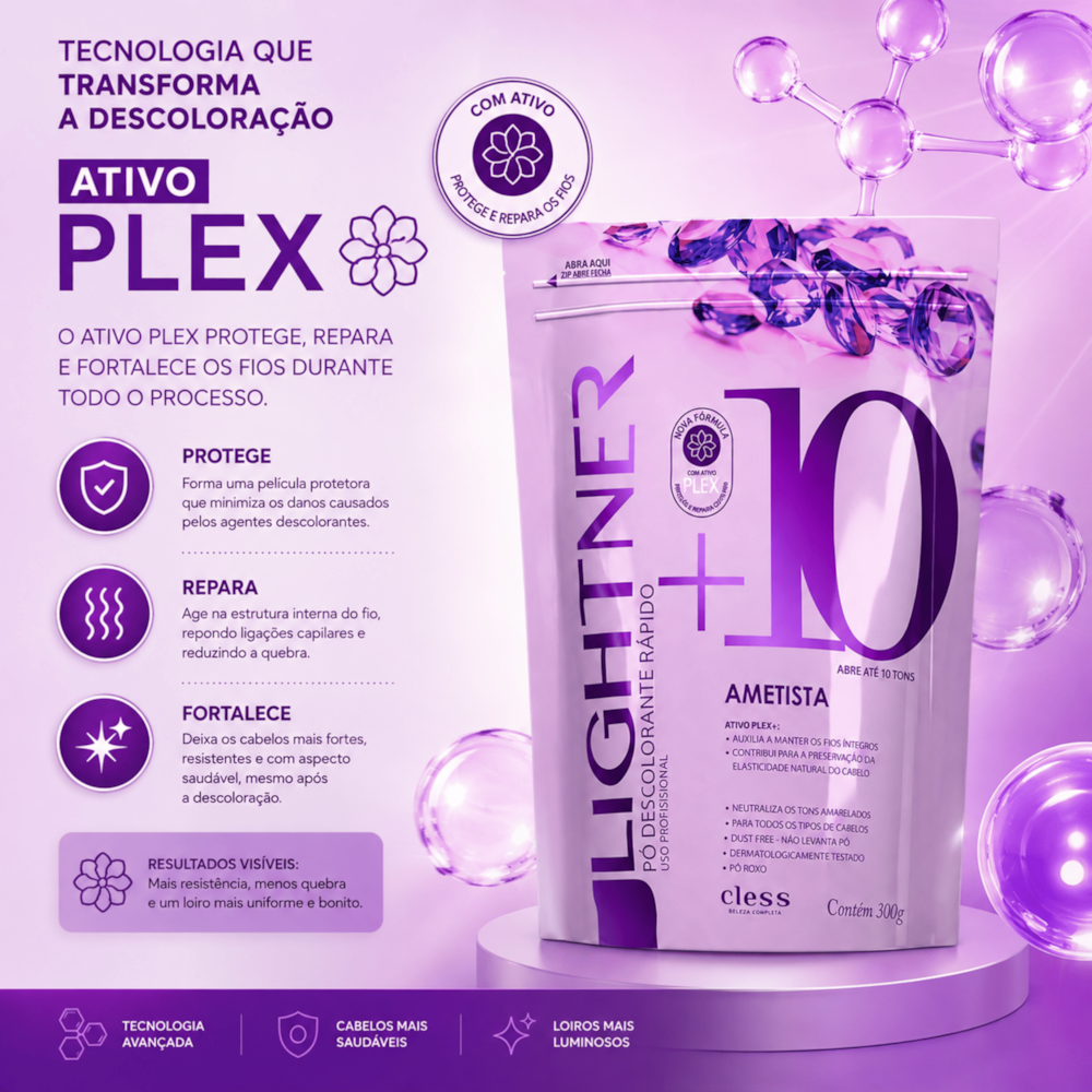 Pó Descolorante Capilar Ametista 10 Tons Lightner 300g