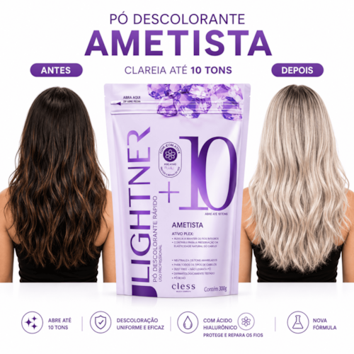 Pó Descolorante Capilar Ametista 10 Tons Lightner 300g