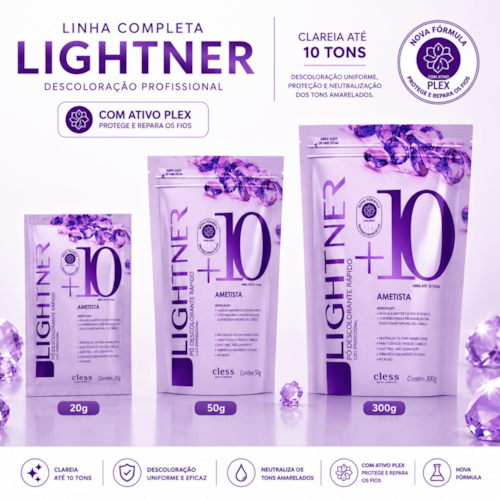 Pó Descolorante Capilar Ametista 10 Tons Lightner 300g