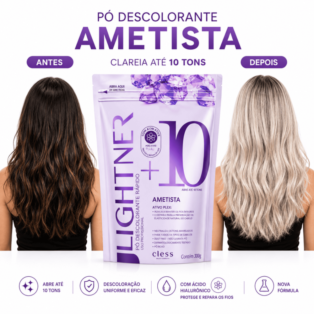 Pó Descolorante Capilar Ametista 10 Tons Lightner 50g