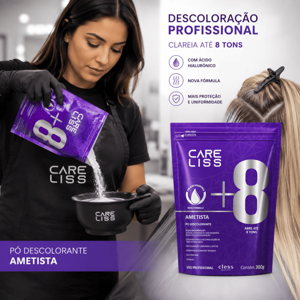 Pó Descolorante Capilar Ametista 8 Tons Care Liss 300g