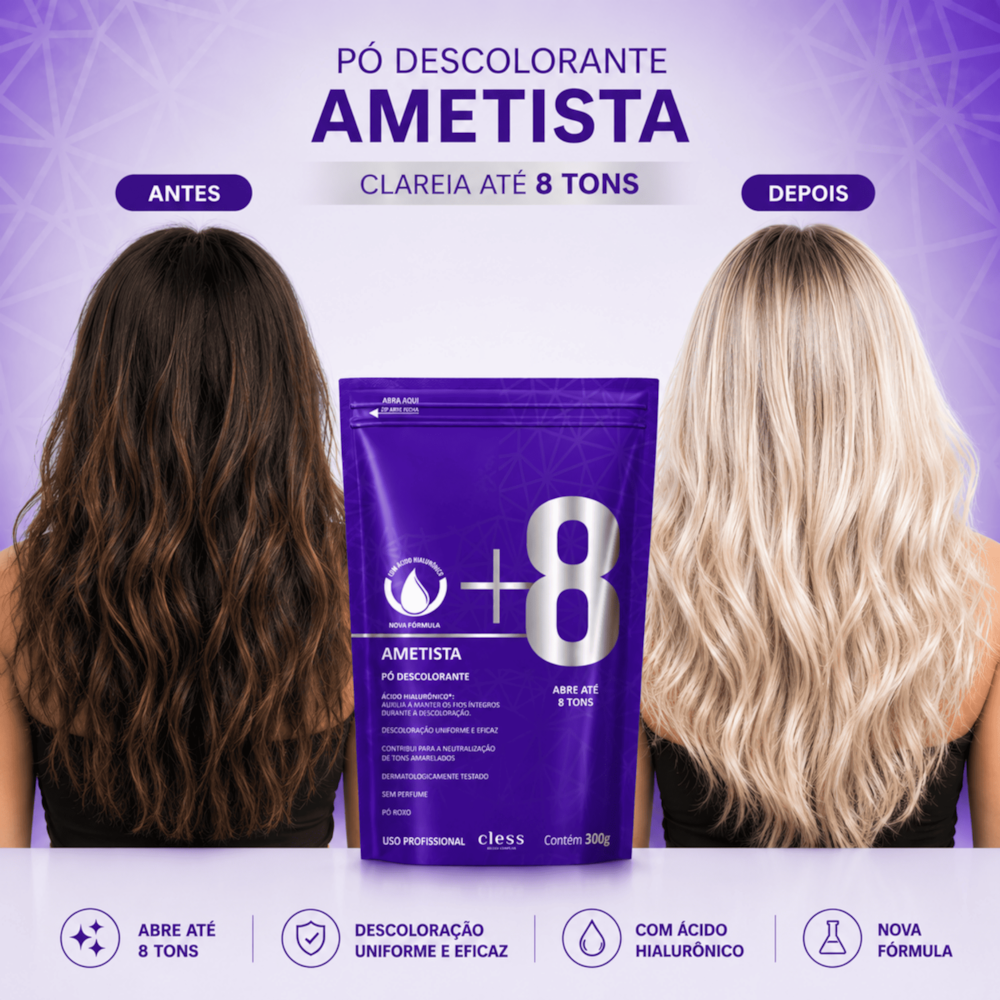 Pó Descolorante Capilar Ametista 8 Tons Care Liss 300g