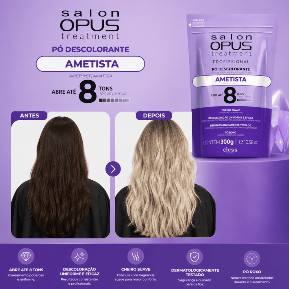Pó Descolorante Capilar Ametista Salon Opus Treatment 300g