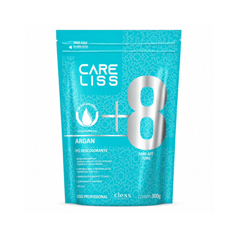 Pó Descolorante Capilar Argan 8 Tons Care Liss 300g