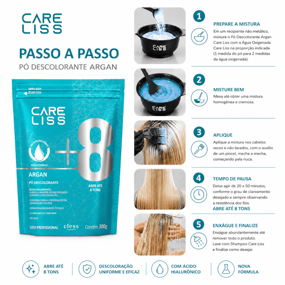 Pó Descolorante Capilar Argan Care Liss 20g