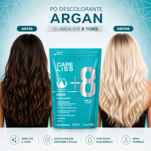 Pó Descolorante Capilar Argan Care Liss 20g