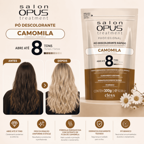 Pó Descolorante Capilar Camomila 8 Tons Salon Opus 20g