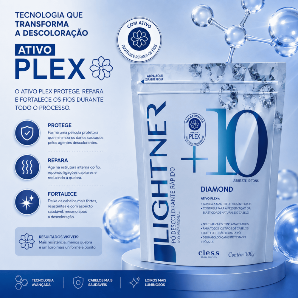 Pó Descolorante Capilar Diamond 10 Tons Lightner 300g