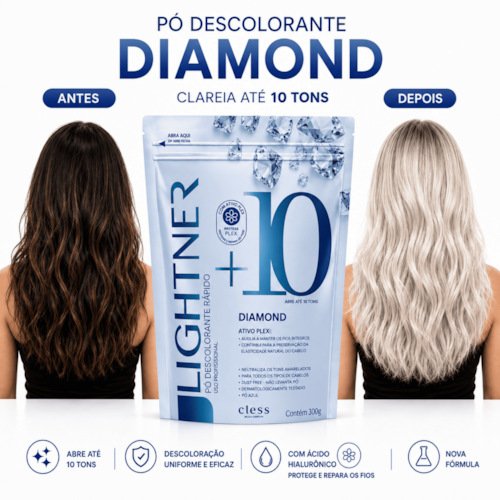 Pó Descolorante Capilar Diamond 10 Tons Lightner 300g
