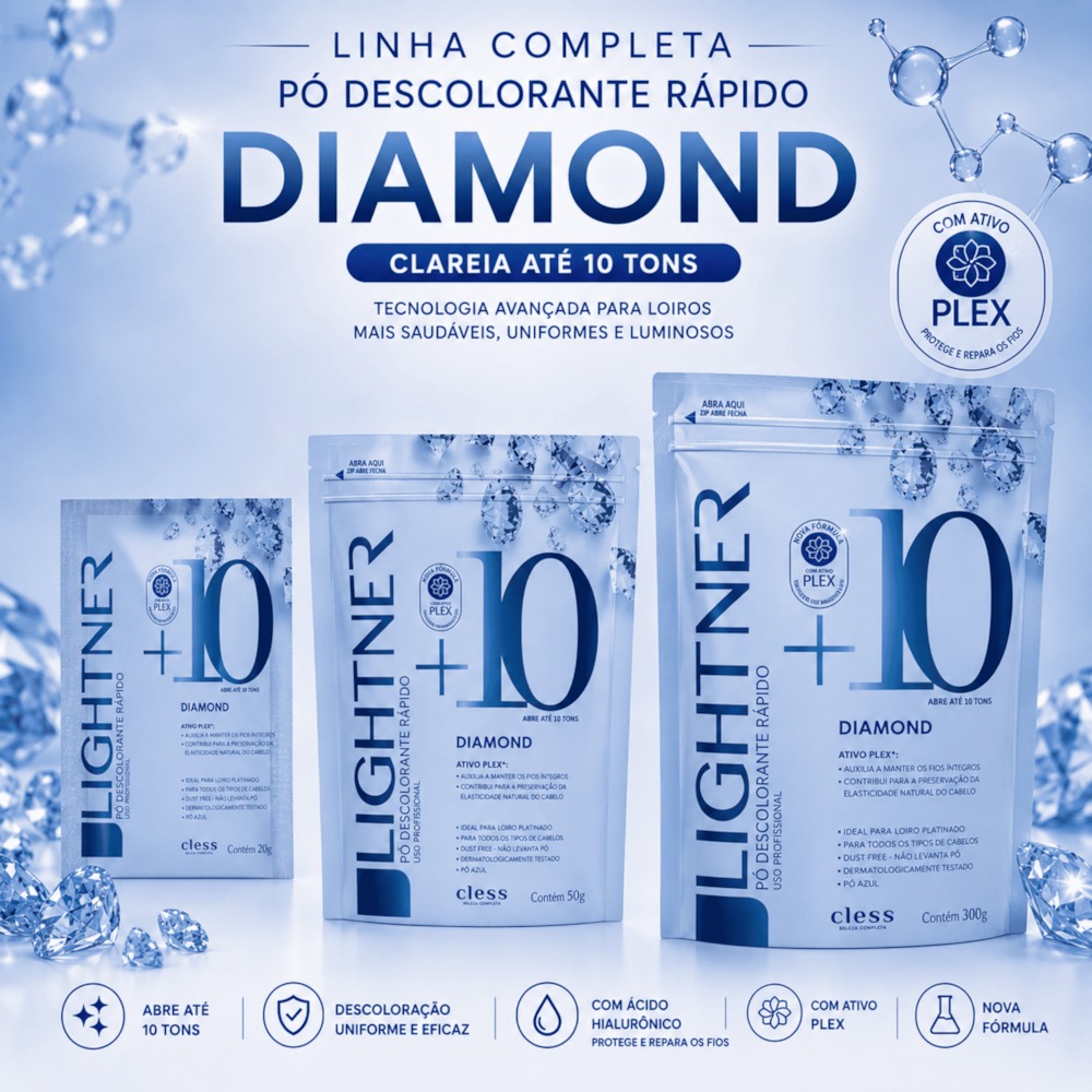 Pó Descolorante Capilar Diamond 10 Tons Lightner 300g
