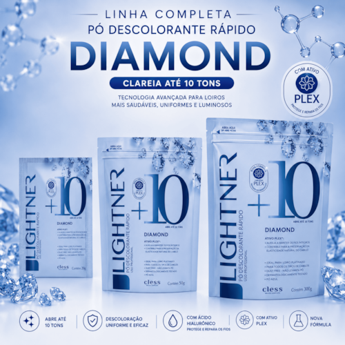 Pó Descolorante Capilar Diamond 10 Tons Lightner 300g
