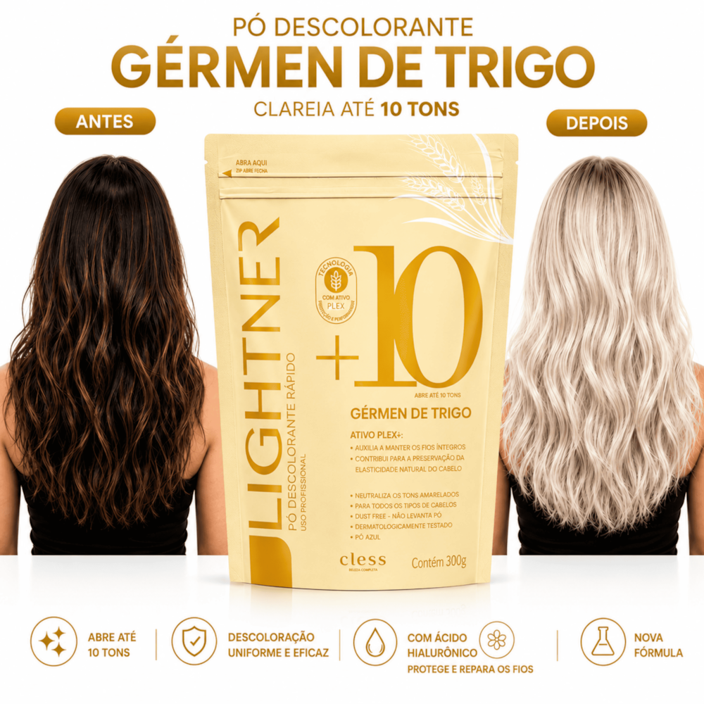 Po Descolorante Capilar Gérmen de Trigo Lightner 300g