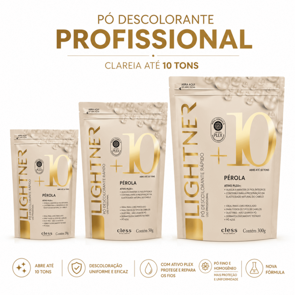 Pó Descolorante Capilar Pérola 10 Tons Lightner 20g