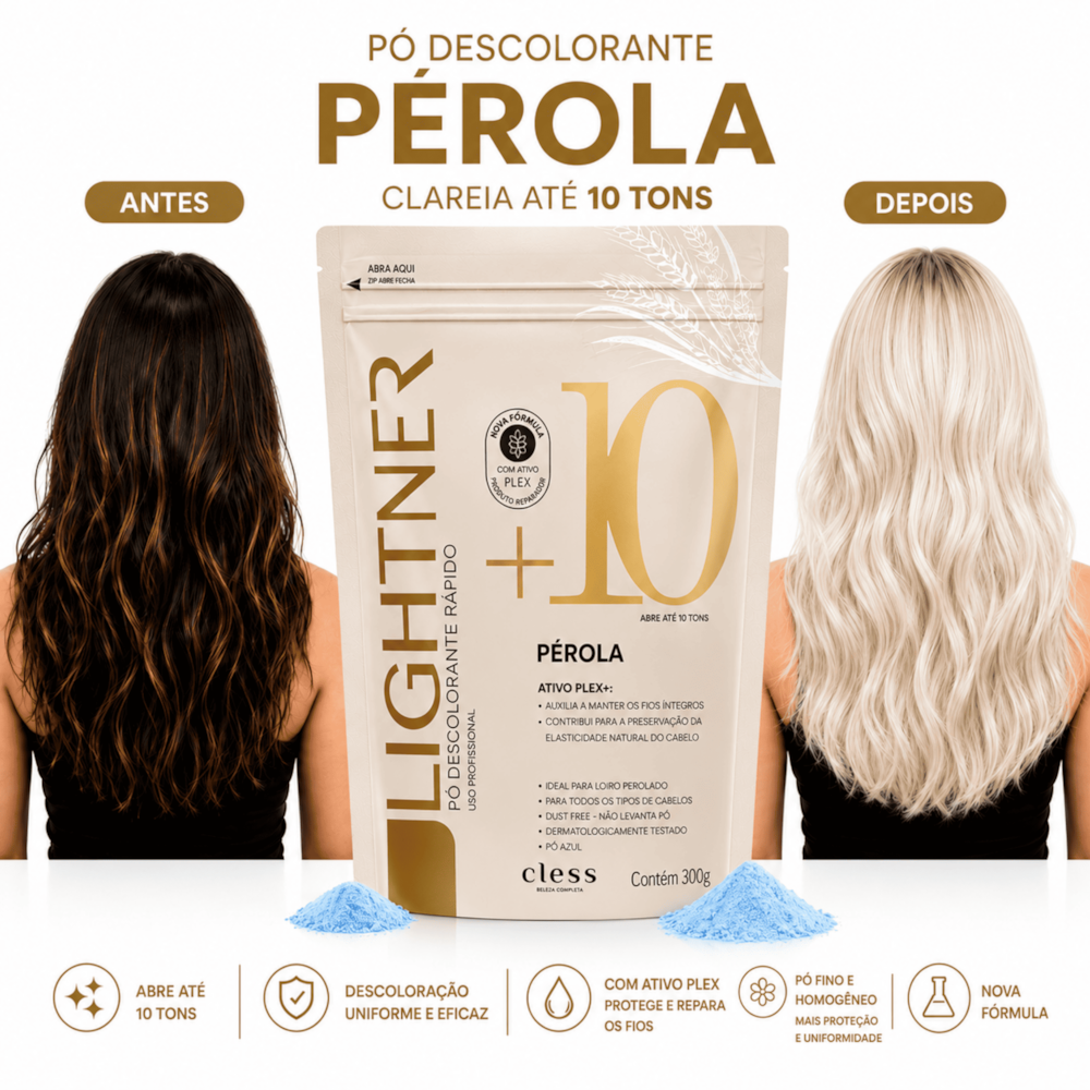 Pó Descolorante Capilar Pérola 10 Tons Lightner 300g