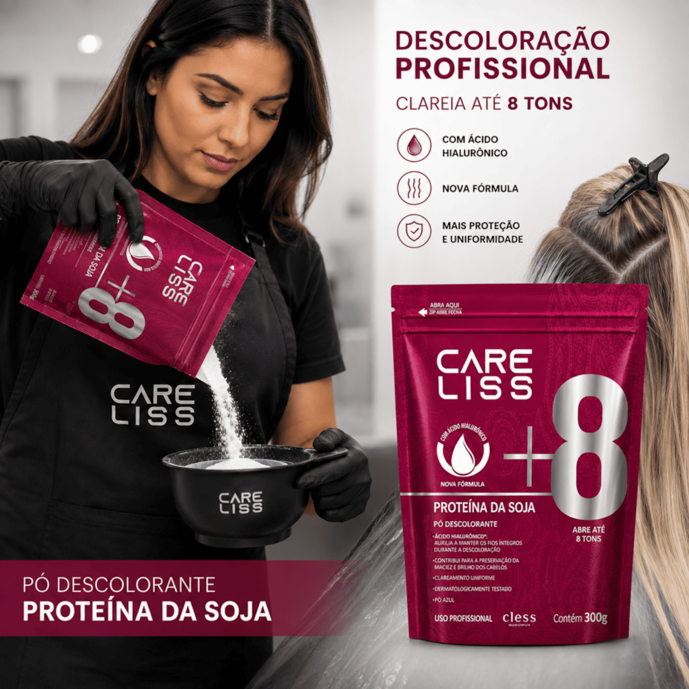 Pó Descolorante Capilar Proteína de Soja 8 Tons Care Liss 300g