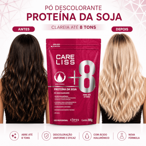 Pó Descolorante Capilar Proteína de Soja 8 Tons Care Liss 300g