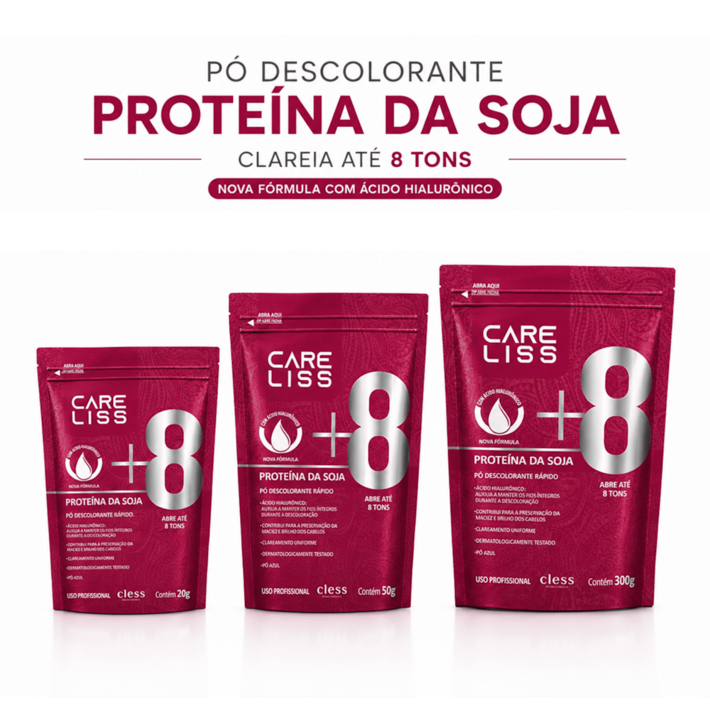 Pó Descolorante Capilar Proteína de Soja 8 Tons Care Liss 300g