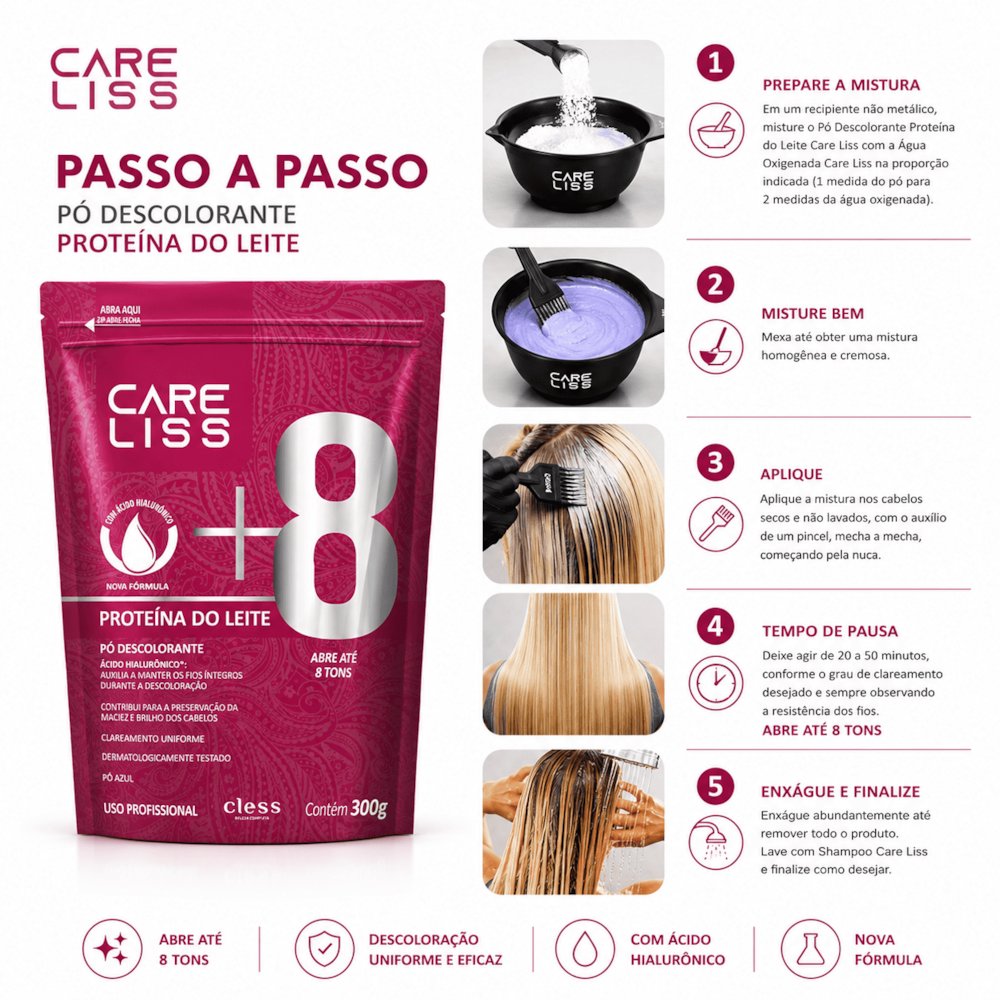 Pó Descolorante Capilar Proteína de Soja Care Liss 50g