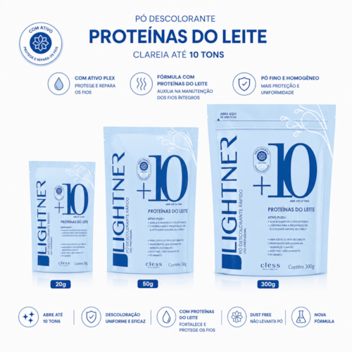 Pó Descolorante Capilar Proteína do Leite Lightner 20g