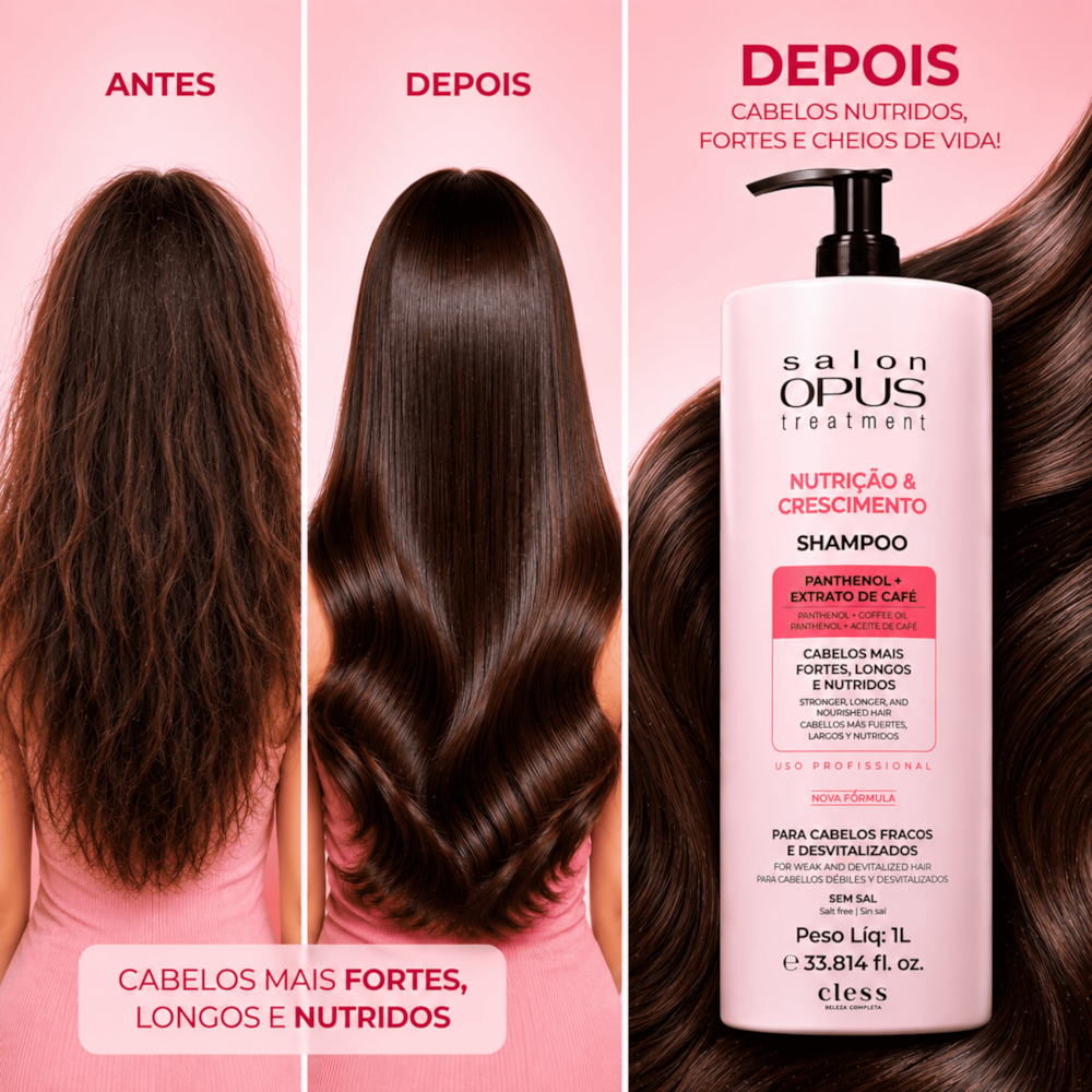 Shampoo Professional Nutrição & Crescimento Salon Opus 1L