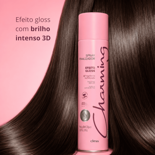 Spray Finalizador Efeito Gloss Brilho Intenso Proteção Térmica 400ml Charming