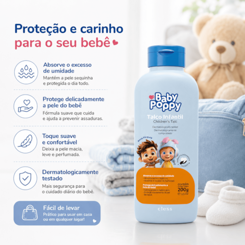 Talco Infantil Baby Poppy 200g