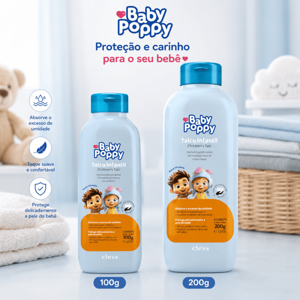 Talco Infantil Baby Poppy 200g