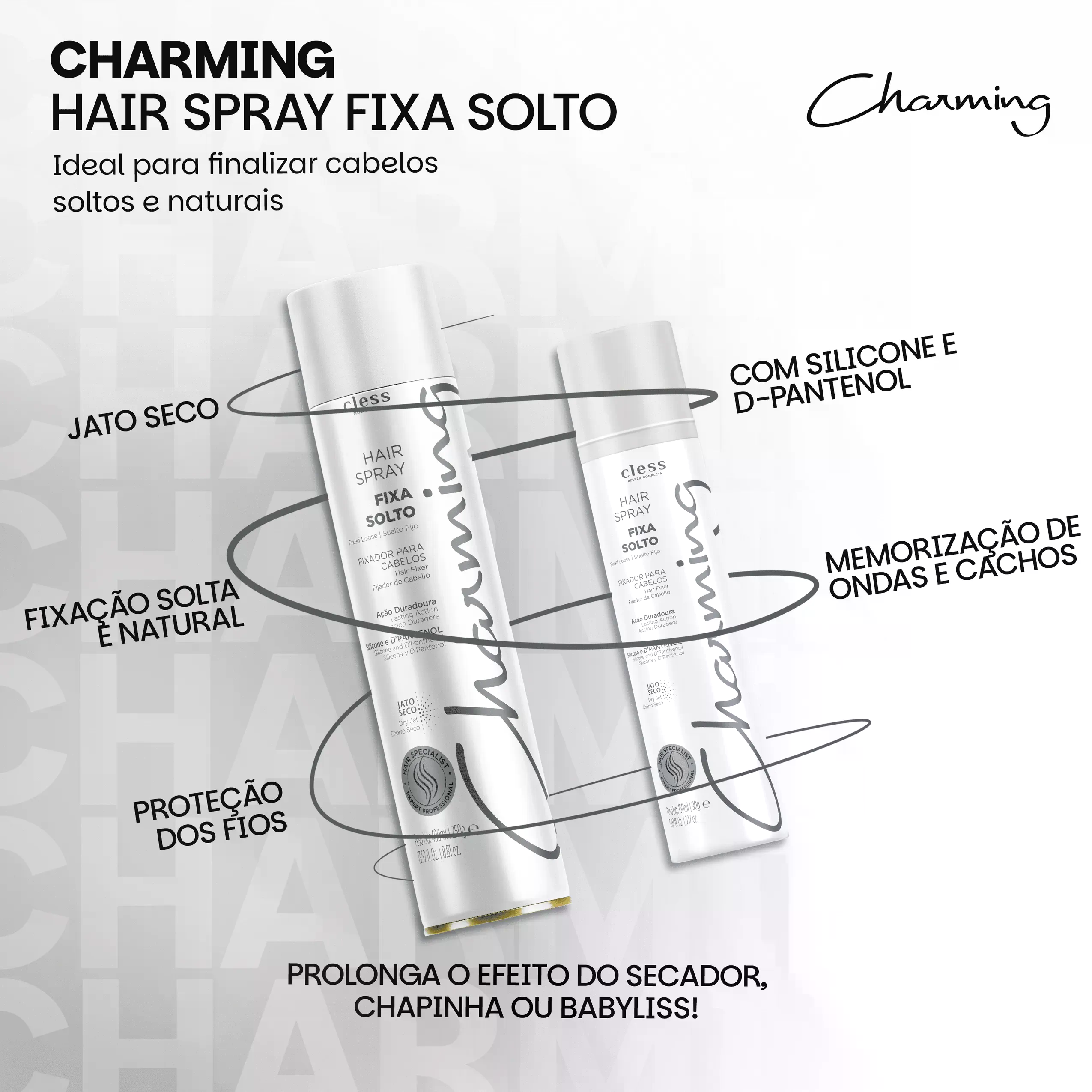 Charming Hair Spray Fixador Normal Fixa Solto